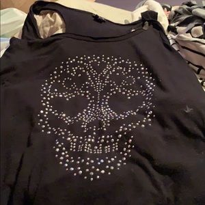 Tank top with crystal skull